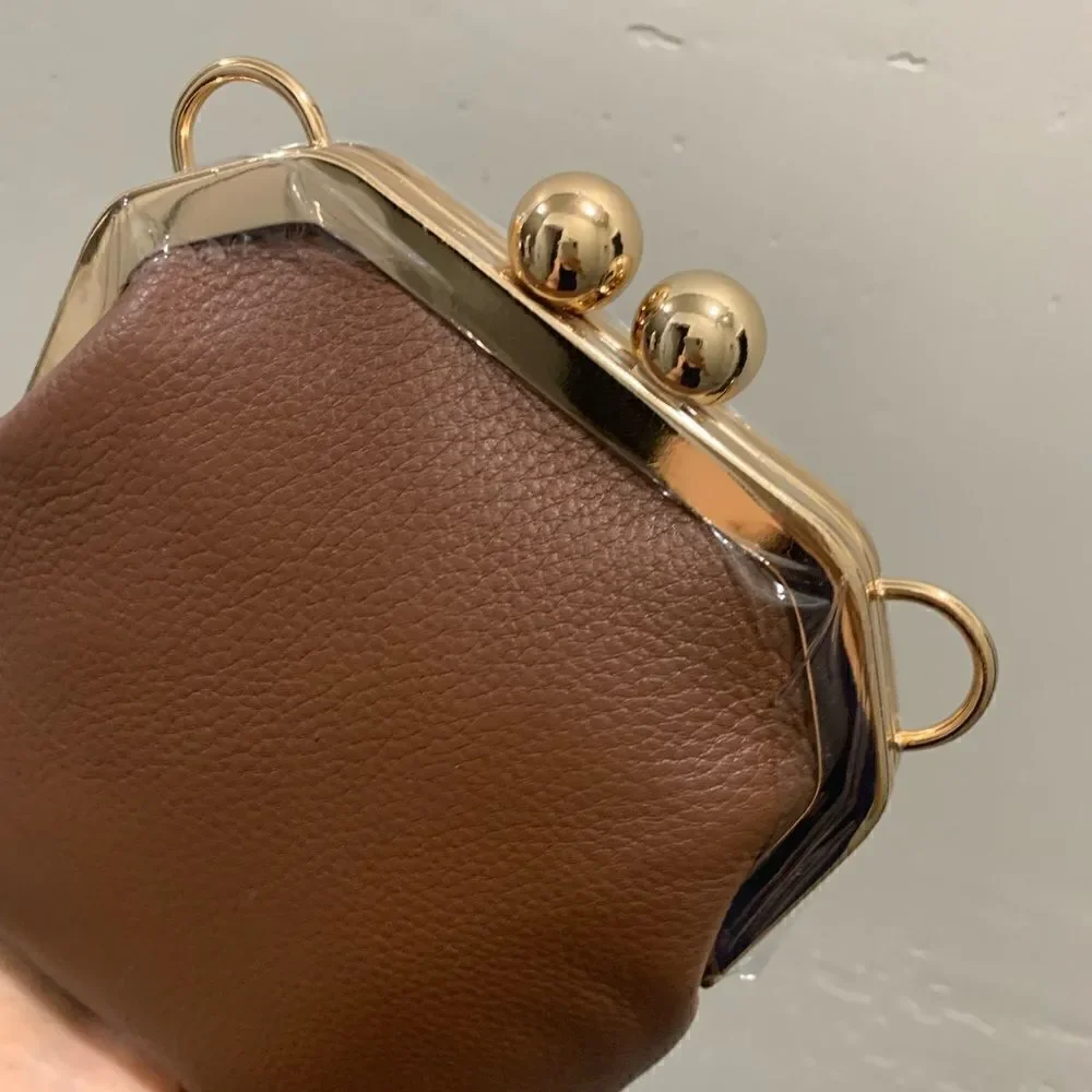 Handmade Genuine Leather Purse/Push Lock Crossbody/Shoulder bag